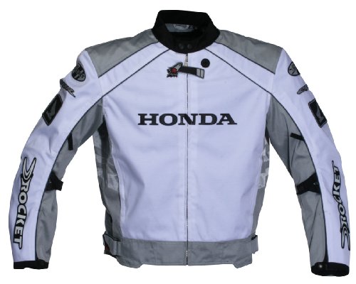 Joe Rocket Honda CBR Mens Textile Motorcycle Jacket White/Silver/Black M