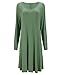 Tandisk Women's Long Sleeve V-Neck Casual Loose Fit T-Shirt Dress Army Green XL