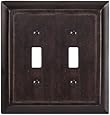 AmerTac 4045TT 2 Toggle Traditional Wood Wallplate, Dark Walnut