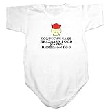 41vtkHujZiL. SL160  Baby Bodysuit White  Brazilian Food Makes Brazilian Poo !  Brazil Country 3   6 Months