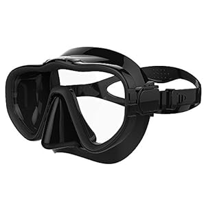 Adult Snorkel / Scuba Mask with Silicone Skirt & Strap | No-leak Design Offers Premium Quality & Customizable Fit | Black