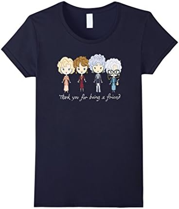 Women's Thank You For Being A Friend Tshirt- BFF T shirt Large Navy