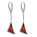 .925 Sterling Silver and Top Quality Certified Cherry Amber Slim Earrings