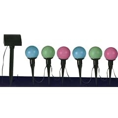 TIB 45164 - LED Solar Lichterkette Kugel 6-tlg. bunt 7x7x18 cm