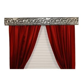 BCL Drapery Hardware 40WHAS Curtain Rod Valance, Wild Horses on Handcrafted Solid Steel...