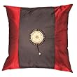Decorative Handmade Silky Black & Crimson Red Cushion Cover / Pillow Sham - Golden Sunflower Design