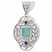 himalayan16 - Himalayan Gems™ Blue Chalcedony and Iolite Floral Pendant