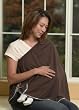 ORGANIC NursEase Breastfeeding Shawl- Organic Medium Brown with Paisley Trim