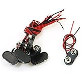 uxcell 10pcs Black Hard Plastic Housing T Type Wire 9V Battery Clip Connector