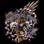 Forever Wild Bald Eagle T-shirt, American Flag T-shirt, Chopper T-shirts, Motorcycle T-shirts, Large, Black