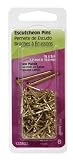 Hillman Fasteners 122622 Escutcheon Pin 3/4 X 18 Brass Plated (Pack of 6)