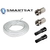 Smartsat SAT-Anschluss-Kit, SAT-Kabel inkl. 2x F-Stecker und 2x Schutzt�lle, L�nge 10 m, HDTV und 3D tauglich, Schirmungsma� 120dB