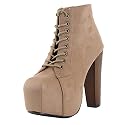 Speed Limit 98 Womens Rosa Chunky High Heel Lace Up Ankle Boot Bootie