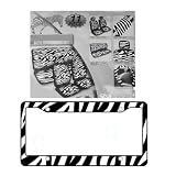 11-Piece Safari Animal Print Automotive Interior Gift Set - 2 Zebra Black and White... by YSU