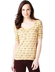 Pure Cotton Bow Print T-Shirt