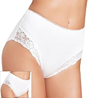2 Pack Cotton Rich Light Control Lace High Leg Knickers