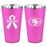 NFL San Francisco 49ers 16-Ounce Breast Cancer Awareness Lusterware Pint Glass Set