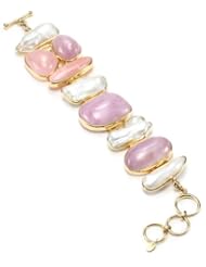 TARA Pearls Sterling Silver 18k-Plated Freshwater, Kunzite and Pink Opal Bracelet
