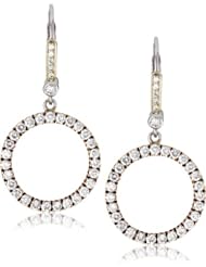 Sethi Couture "Simple Elegance" White Diamond Circle Drop Earrings