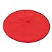 French Beret Hat,Reversible Solid Color Cashmere Beret Cap for Womens Girls Lady Adults (Red1)