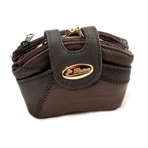 LADIES SNAP TOP LEATHER PATCHWORK PURSE (4974)