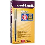 Deluxe Roller Ball Pens, Micro Point, Red Ink, Pack of 12