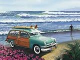 Surf City FINEST BRAND CANVAS Print With Added Heavy BRUSHSTROKES Scott Westmoreland 17x14
