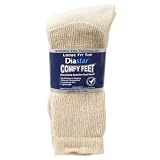 Diastar Comfy Feet Diabetic Socks, Tan, 6-8, 3 pack