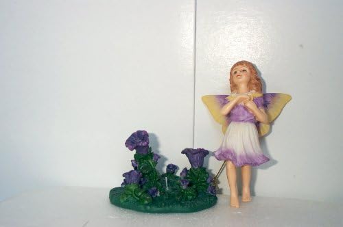 Garden Fairy with Purple and White Dress Decorative Ornament Collectible W/stand