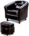 Kids Brown Extra Comfort Leather Like Club Chair w/Ottoman.