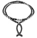 18 Inch Hematite Christian Fish Necklace & Pendant Jesus
