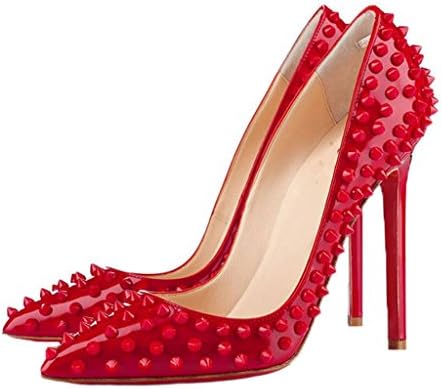 Littleboutique Womens Studded Pointed Toe Stiletto Pumps Celebrity Party Pumps High Heel Evening Shoes