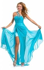 One Shoulder Chiffon/Taffeta/Tulle Crystal Applique Lace Beaded Crystals Evening Dress/Bridesmaid Dress/Party Dress 