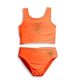 Lipstik - Girls 2 Piece Tankini Bathing Suit, Orange