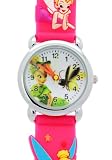 TimerMall OEM - Montre Enfants - Quartz - Caoutchouc - La F??e Clochette ronde cadran rose Bracelet en caoutchouc