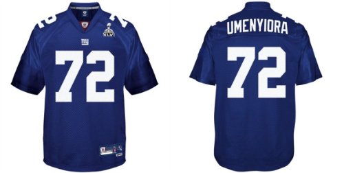 2012 Super Bowl Xlvi NEW York Giants #72 Osi Umenyiora Blue Jerseys Authentic Football Jersey Size 48-56 (Please Select the Size When You Order, Can Do Drop Shipping) (L/50)