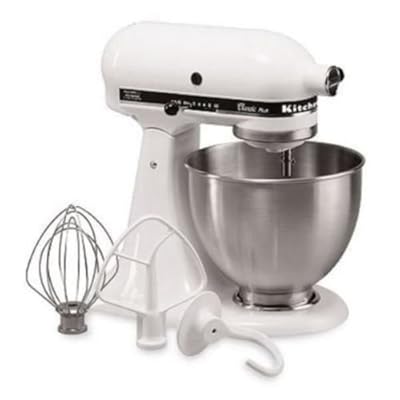 New Kitchenaid Classic Plus Ksm75wh 10-speed Stand Mixer All Metal USA -White Gift for Your Family