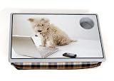 Produkt-Bild: Tablett-Kissen HUND mit Laptop (II.Wahl)