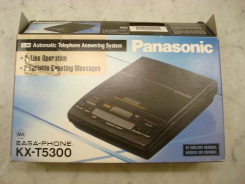 Panasonic Easa-Phone KX-T5300 2 line operation telephone answering machine system. 2 line operation. 2 variable greeting messages.