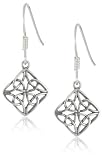 Sterling Silver Celtic Knot Diamond-Shaped Drop Earrings