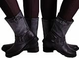 EyeCatchShoes - Womens Work Casual Zipped Ankle Black Shoe Boots