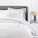 Amazon Brand – Pinzon Hotel Stitch 400-Thread-Count Egyptian Cotton Sateen Full/Queen Duvet Cover, Silver Grey