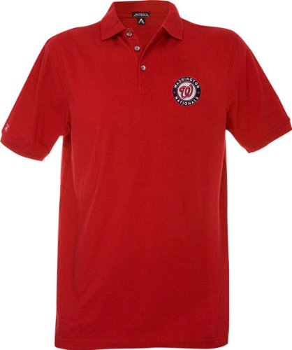 Washington Nationals Red Classic Pique Stainguard Polo Shirt