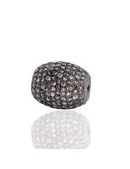 11*13mm Diamond Pave Spacer Bead Finding Sterling Silver Antique Style Jewelry