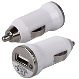 HL&Acirc;&reg; Bullet USB Compact Travel Adapter In Car Charger For Apple iPhone 5, 4S, 4, 3, 3S iPad 1, 2, 3 , Samung tabs P1000, Google Nexus tab- White