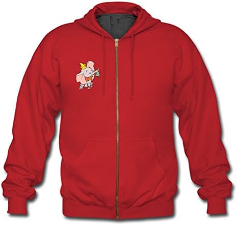 FFDEere Cute Flying Elephant Custom Gildan Full Zip Hooded Sweatshirt Red (NEW) S