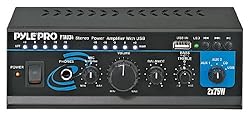 Pyle Home PTAU34 Mini 2x75 Watt Stereo Power Amplifier with USB/AUX Inputs