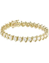 18K Gold S-Link Tennis Bracelet (10 cttw, H-I Color, SI2-I1 Clarity)