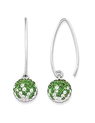 Sterling Silver Swarovski Elements East Lansing Spirit Ball Earrings