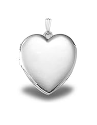 Sterling Silver Extra Large Heart Locket 1 1/4 inch x 1 1/4 inch in Sterling Silver